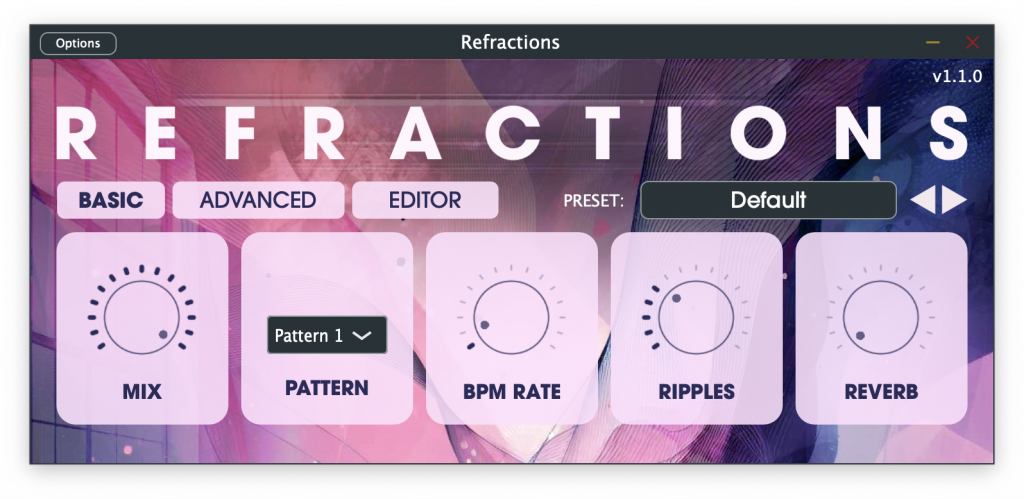 The Basic User Interface for Refractions plug-in